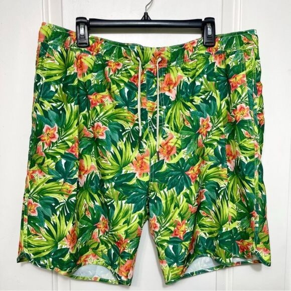New FAIR HARBOR Hibiscus Swim Shorts in GREEN MULTI XXXL (Waist size 39 - 40) - Picture 5 of 12